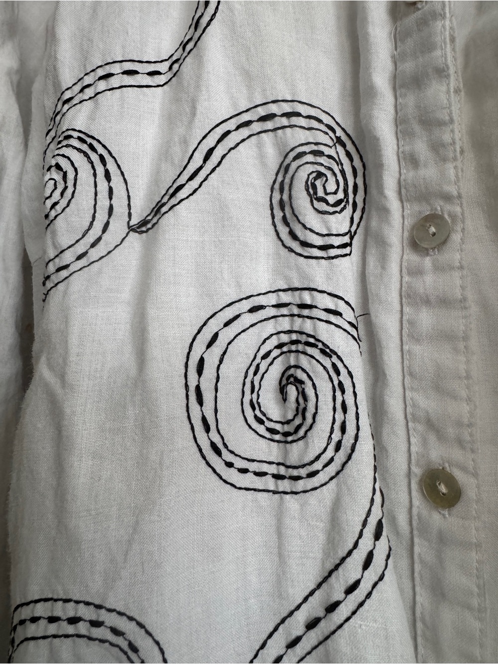 Autograph LINEN Woman Plus Size 2X 100% Embroidered Button Down Shacket White - Picture 11 of 12
